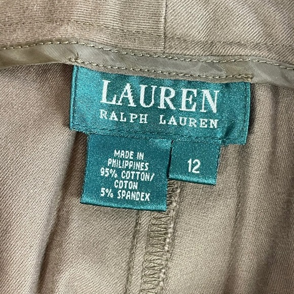 Lauren Ralph Lauren Straight Leg Trouser Pants Womens 12 Brown Mid Rise Pockets - Picture 11 of 11